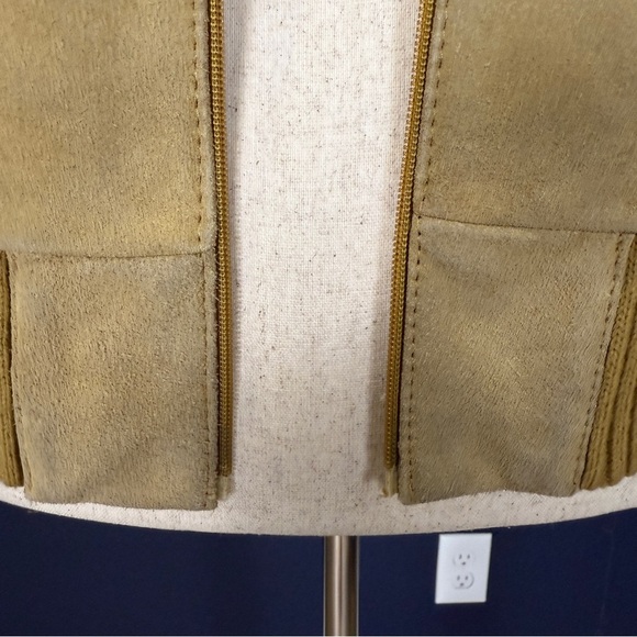 Pierre Andre Vintage 1980s Suede & Knit Bomber Jacket, Size Large - Picture 2 of 10